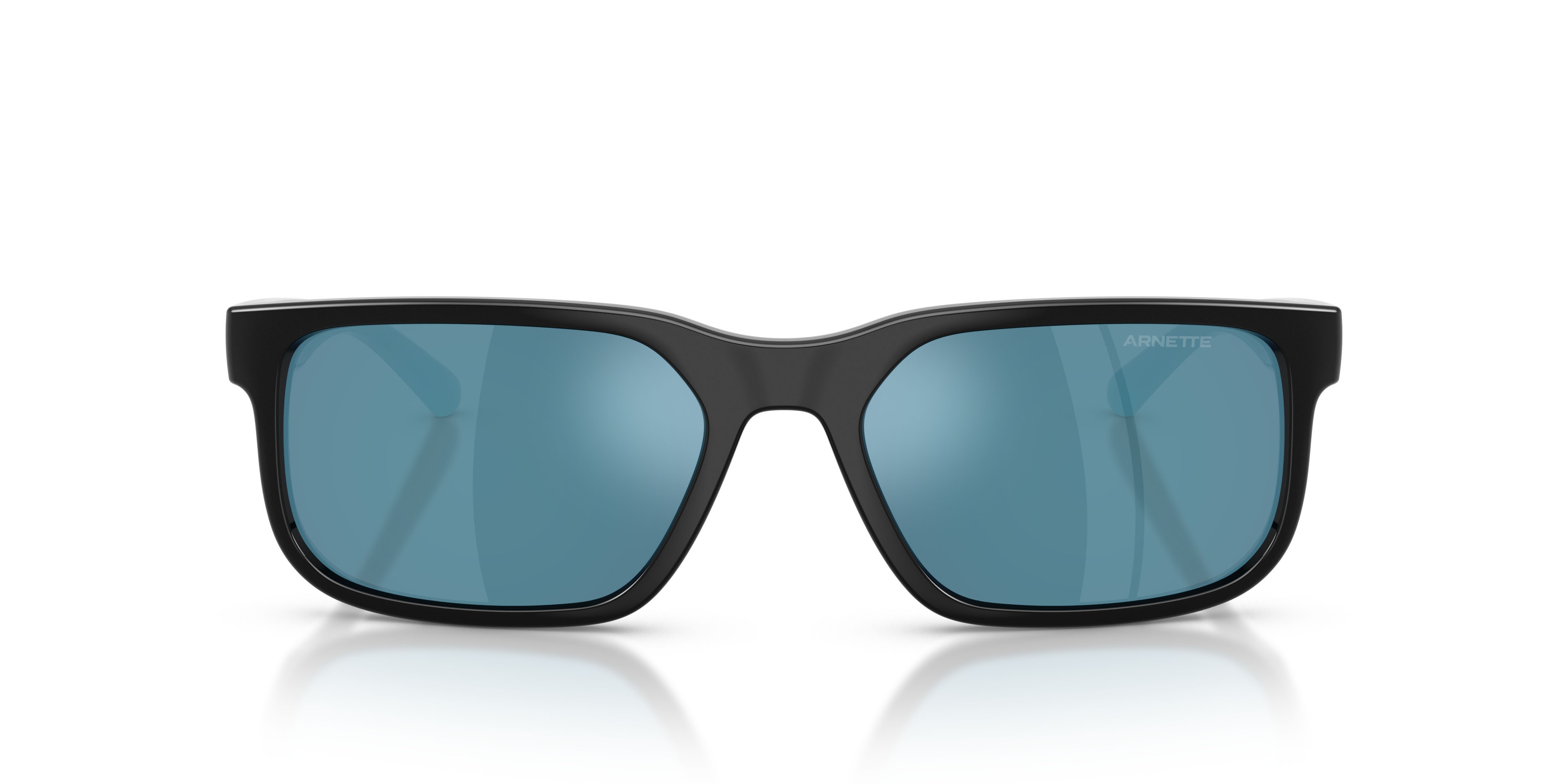 Sunglasses Arnette AN 4372 (290055) color nero riciclato shape rectangle lenses blu specchiato blu