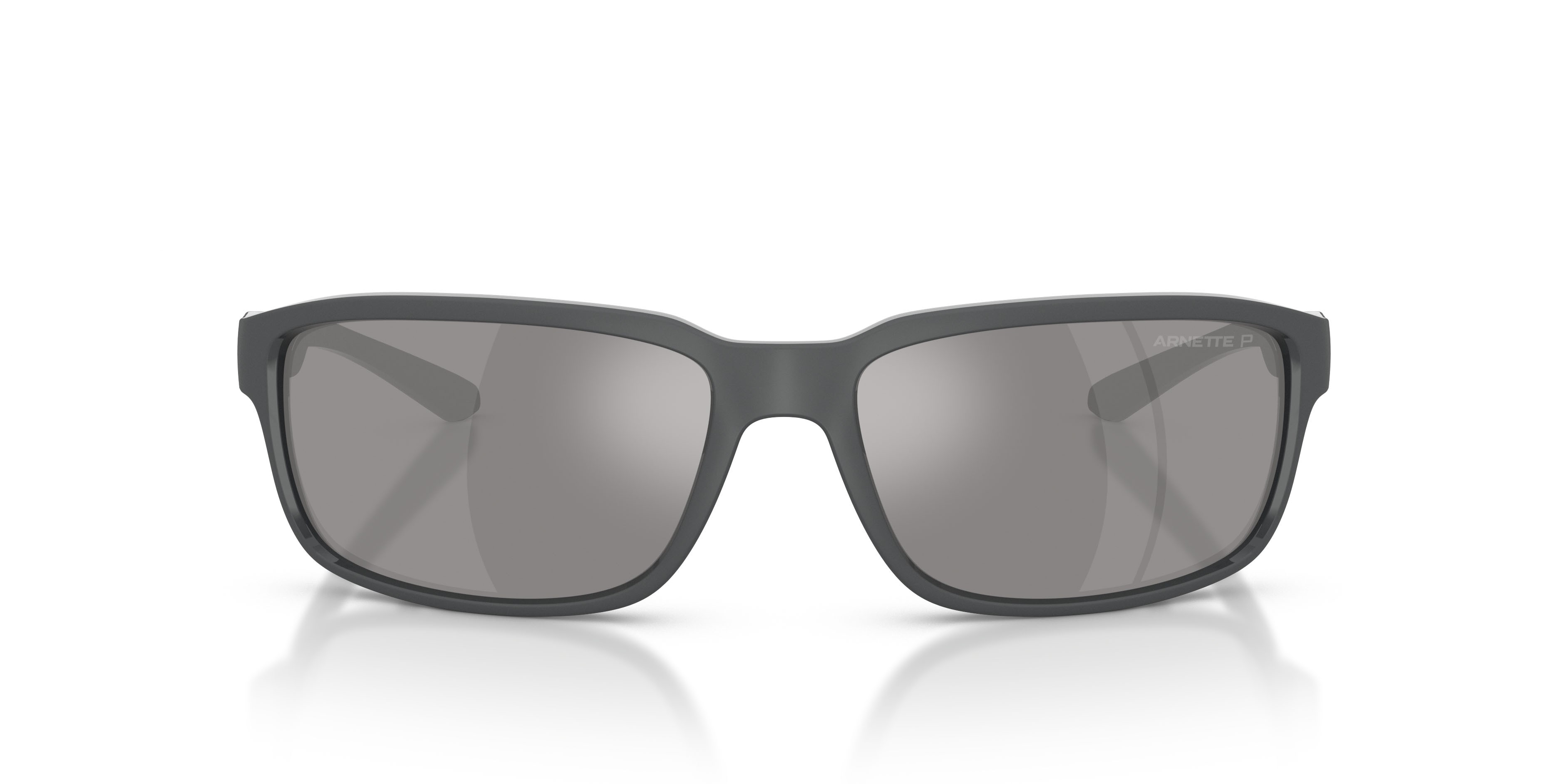 Sunglasses Arnette AN 4373 (2841Z3) color grigio scuro opaco shape rectangle lenses polarized specchiata argento