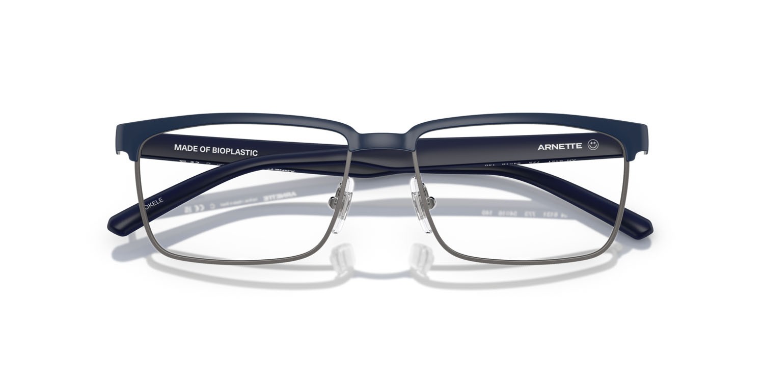 Occhiali da vista Arnette Mokele AN 6131 (773) colore blu scuro opaco forma rettangolare lenti lente demo