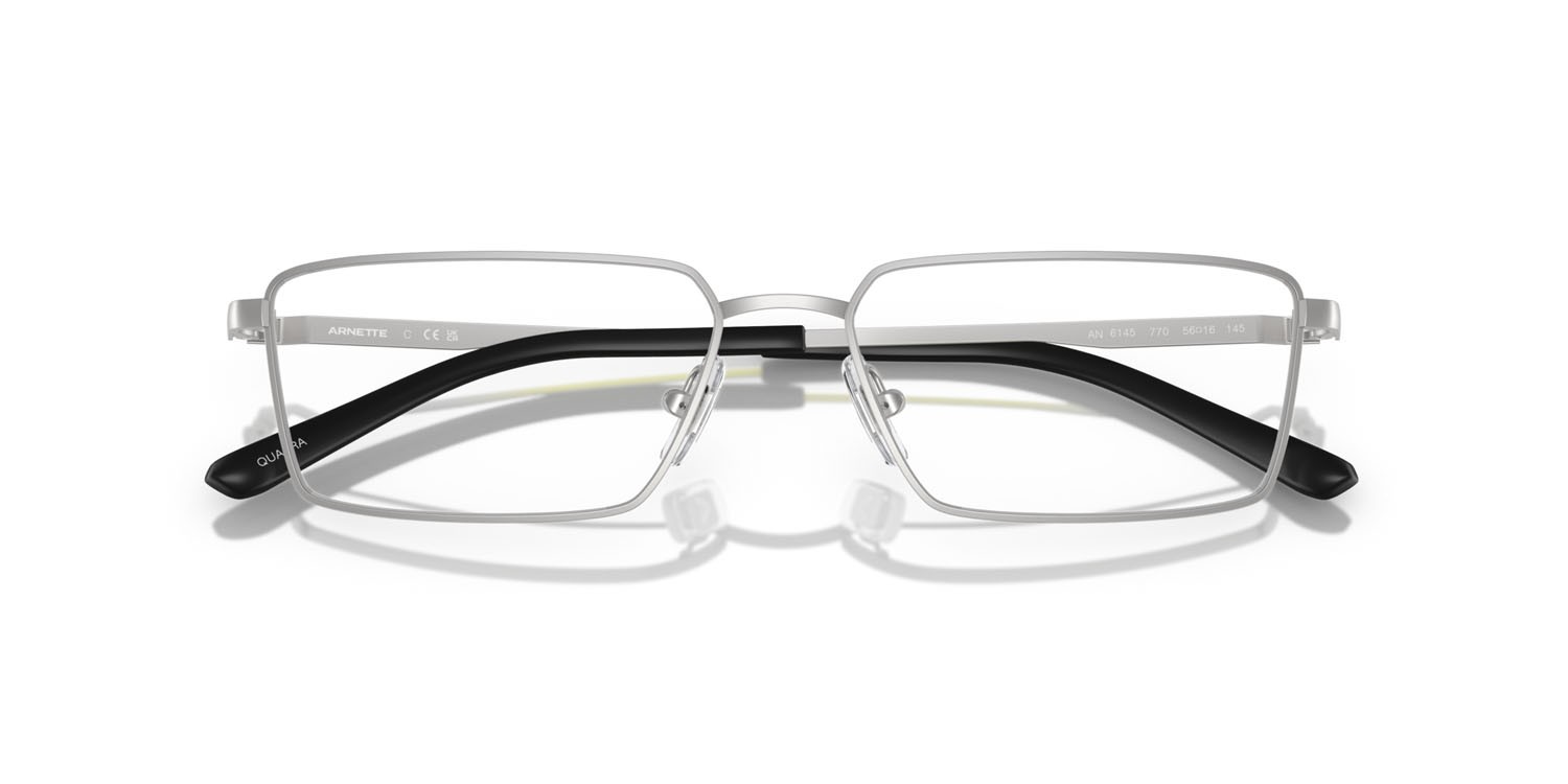 Brillen Arnette Quadra AN 6145 (770) farbe argento opaco form rechteckig gläser lente demo