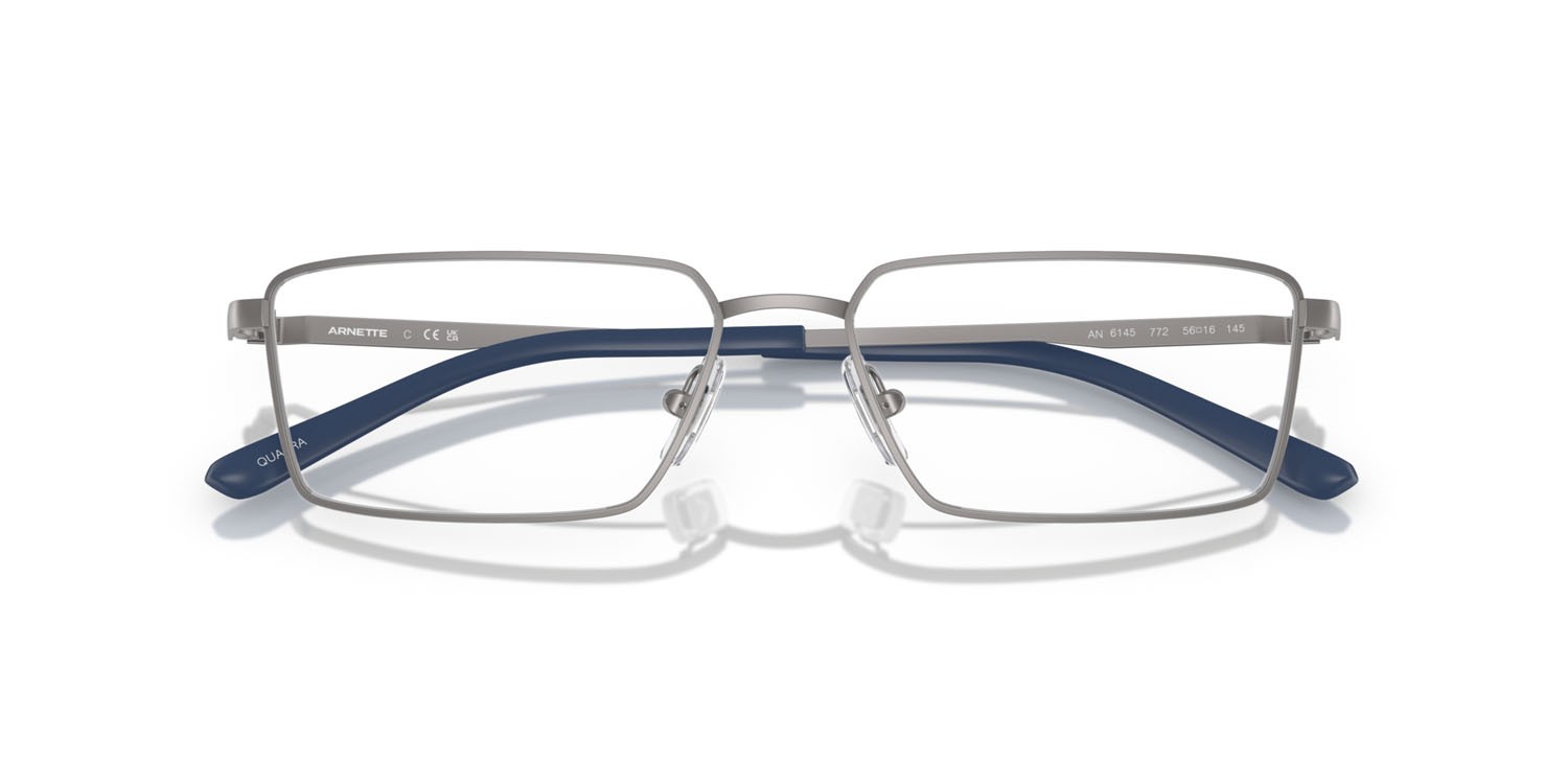 Brillen Arnette Quadra AN 6145 (772) farbe gunmetal opaco form rechteckig gläser lente demo