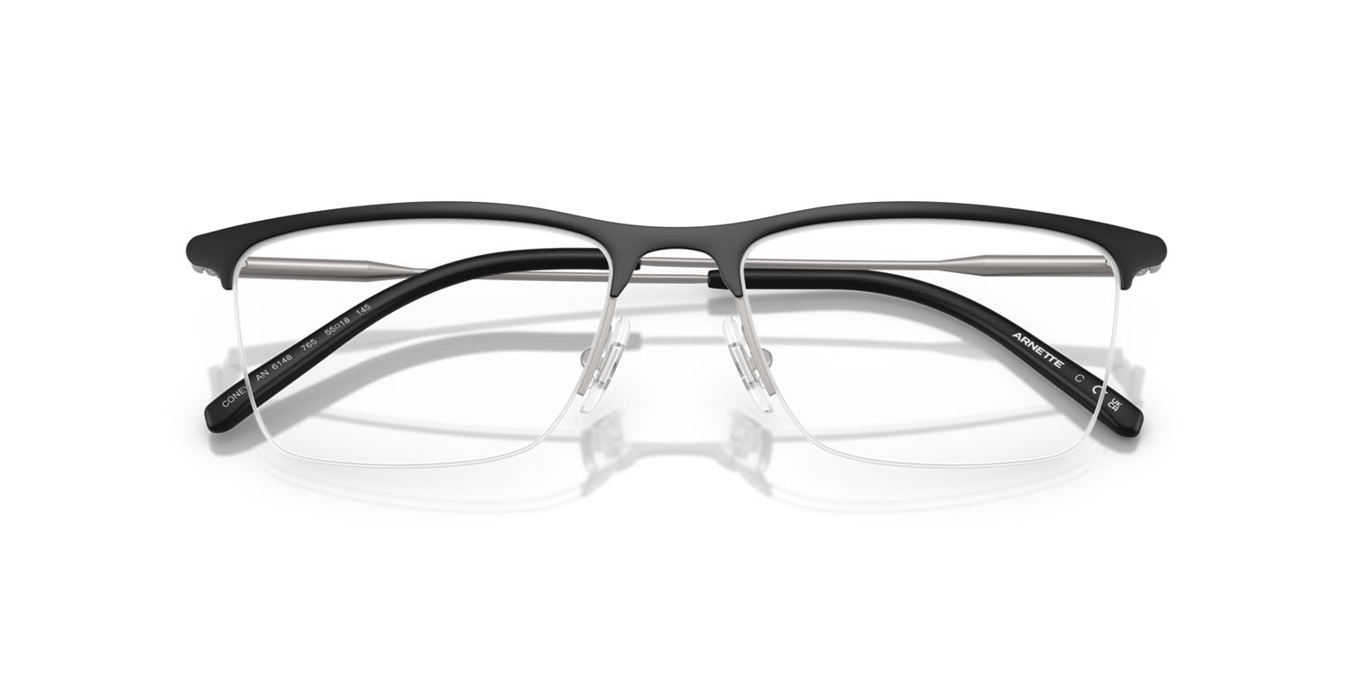 Occhiali da vista Arnette Coney AN 6148 (765) colore nero opaco forma quadrato lenti demo riciclato