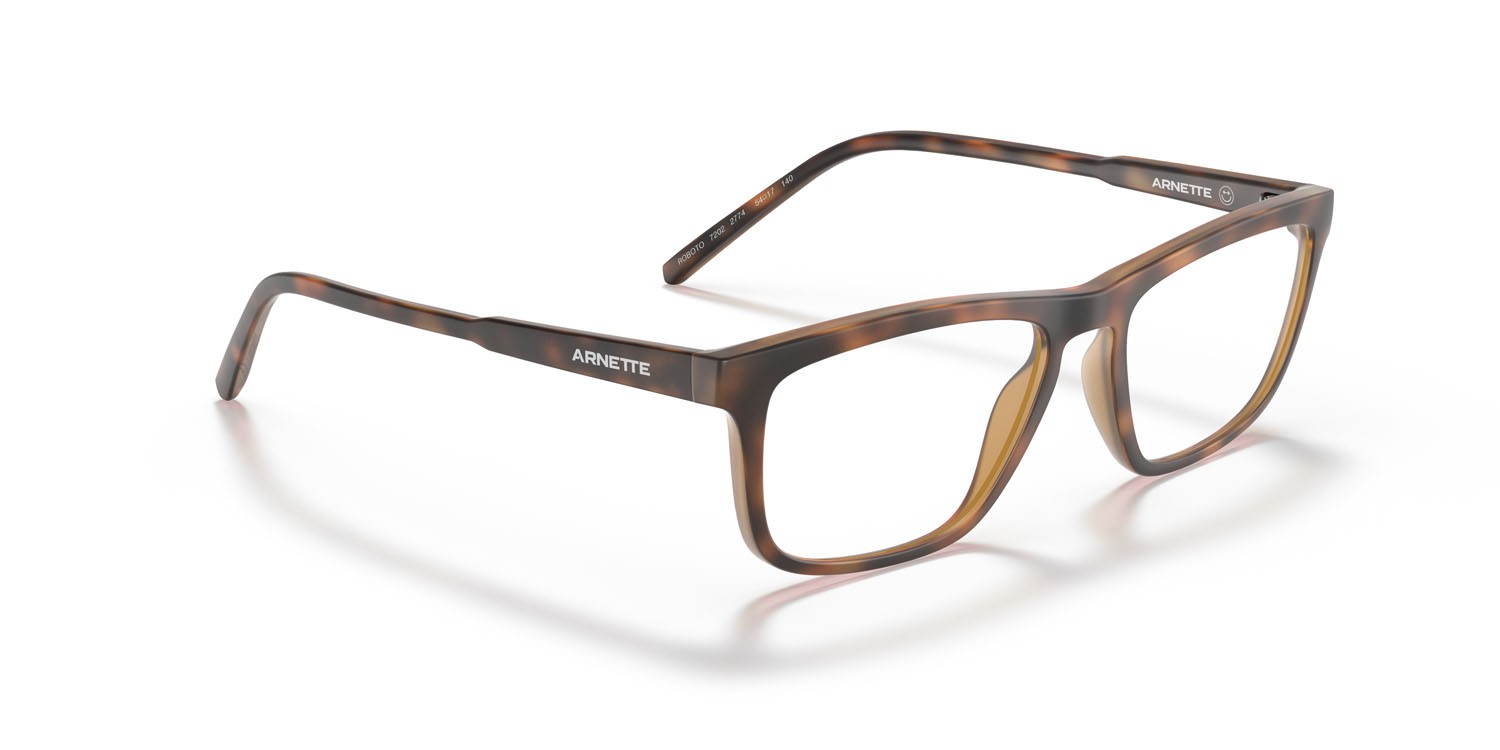 Brillen Arnette Roboto AN 7202 (2774) farbe havana scuro opaco form rechteckig gläser trasparente