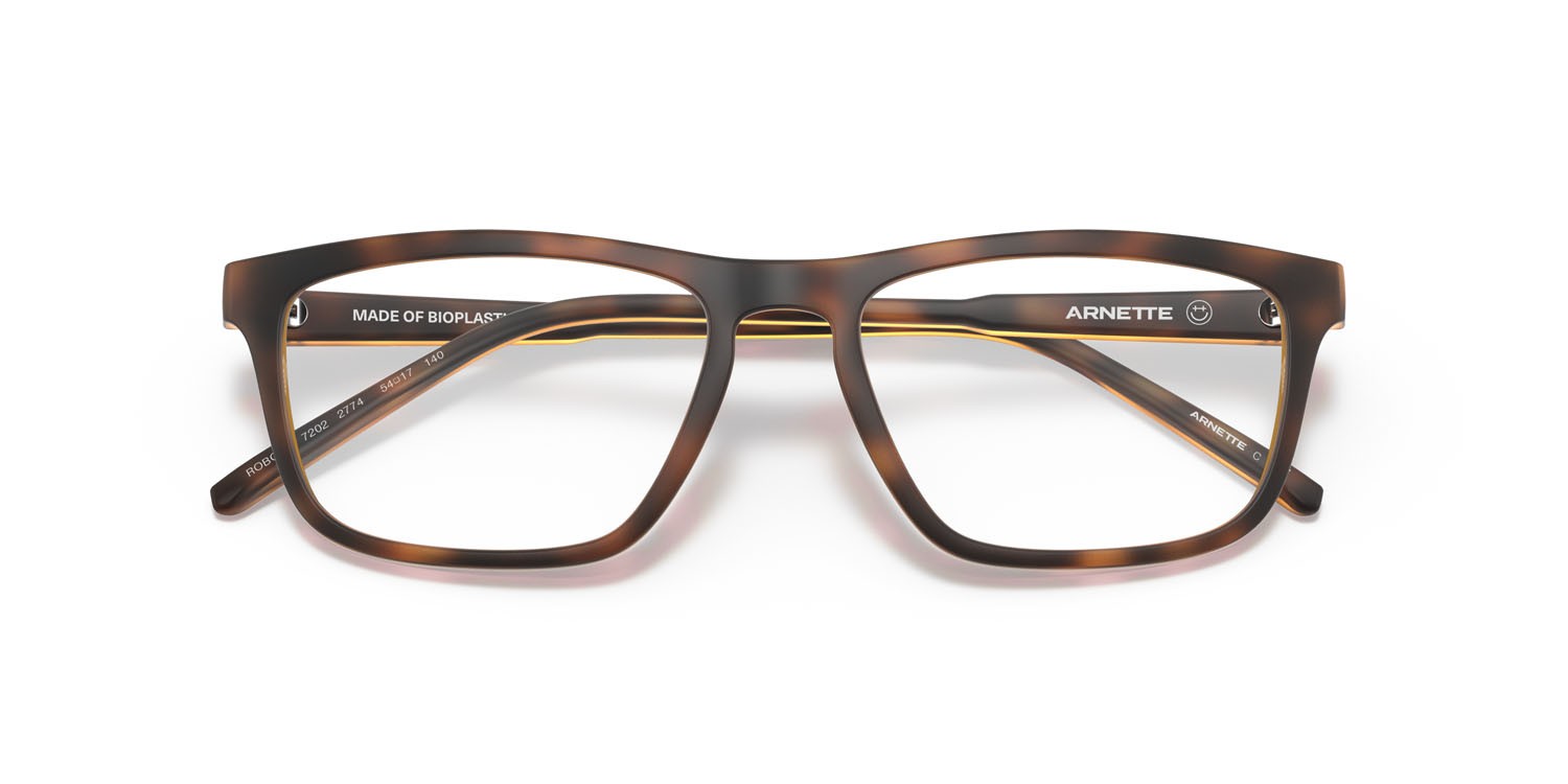 Brillen Arnette Roboto AN 7202 (2774) farbe havana scuro opaco form rechteckig gläser trasparente