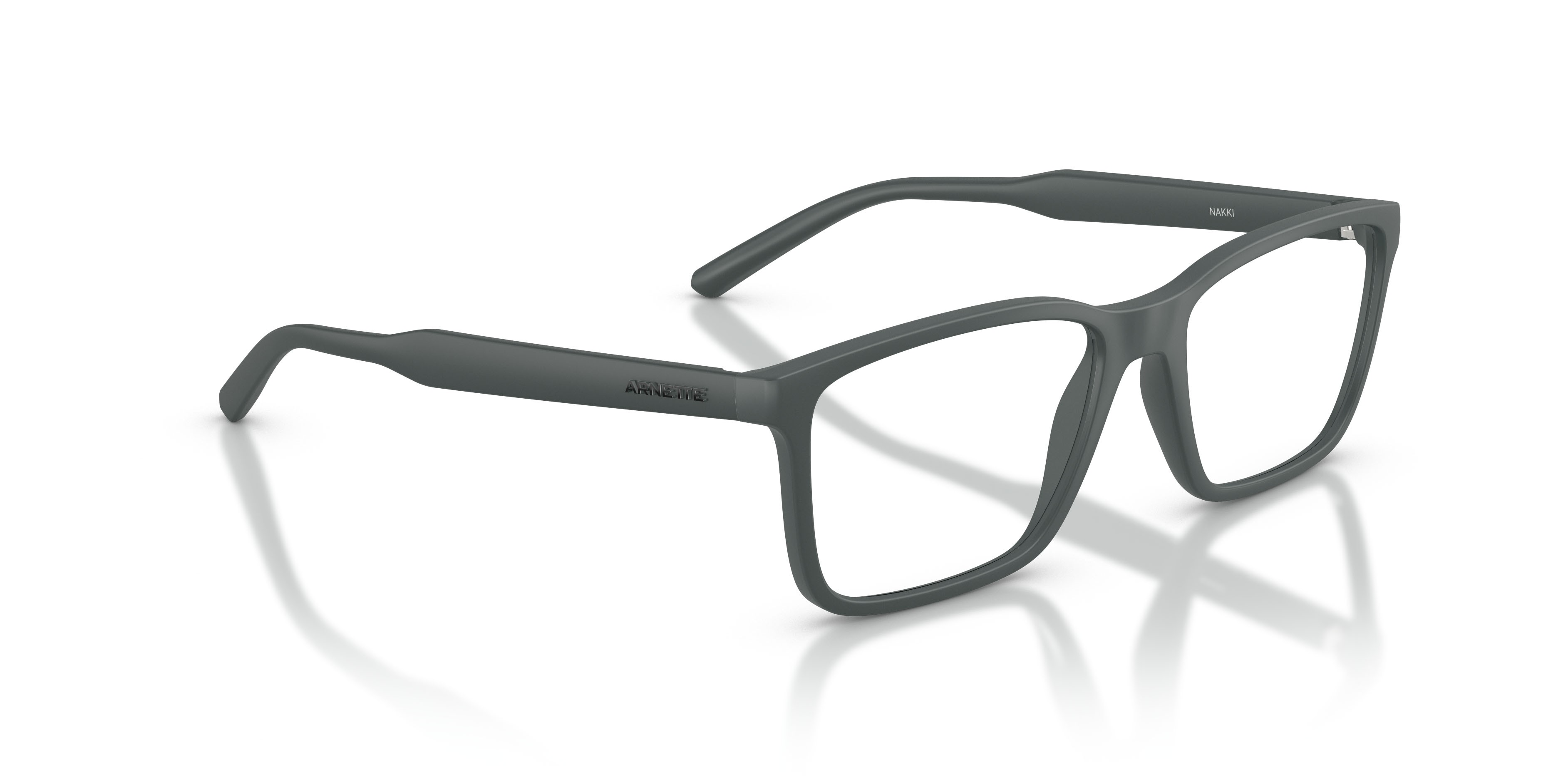 Brillen Arnette Nakki AN 7208 (2841) farbe grigio scuro opaco form rechteckig gläser lente demo