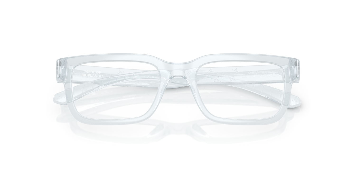 Occhiali da vista Arnette Emboss AN 7269 (2989) colore ghiaccio trasparente forma rettangolare lenti demo riciclato