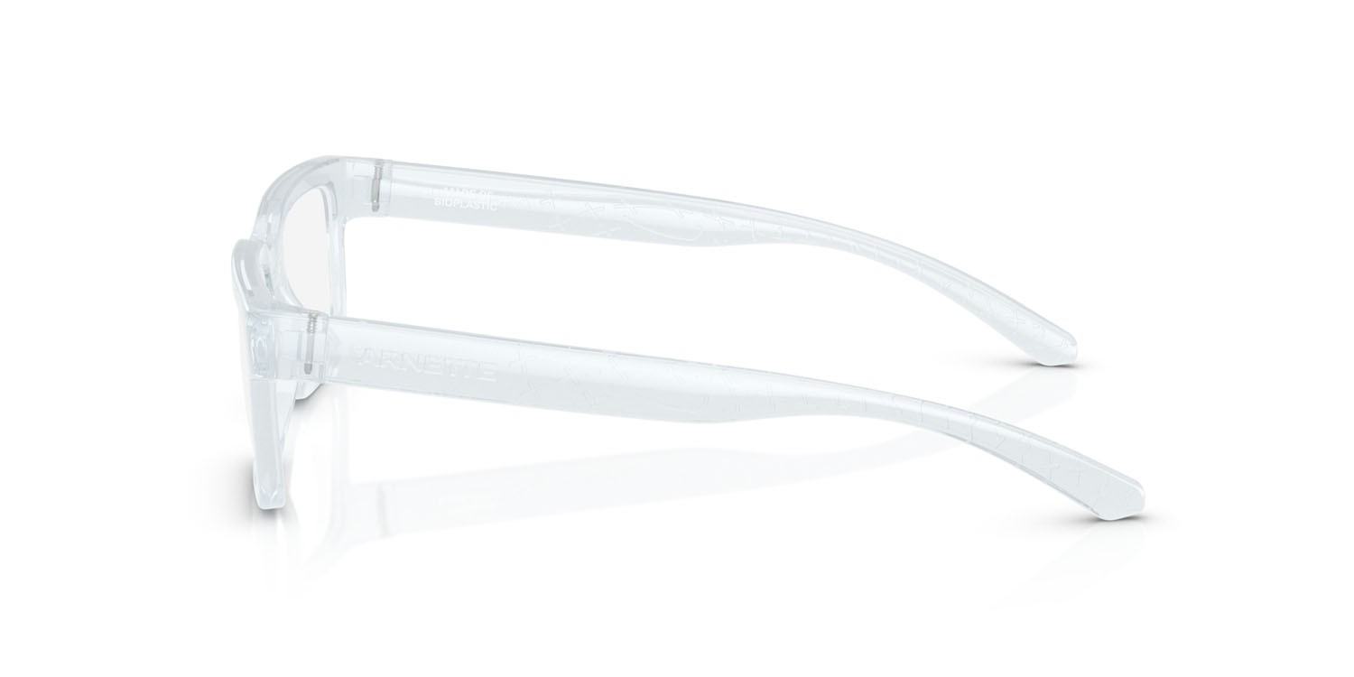 Occhiali da vista Arnette Emboss AN 7269 (2989) colore ghiaccio trasparente forma rettangolare lenti demo riciclato