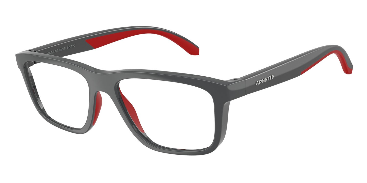 Brillen Arnette Yup AN 7271 (2841) farbe grigio scuro/gomma rossa form quadratisch gläser demo riciclato