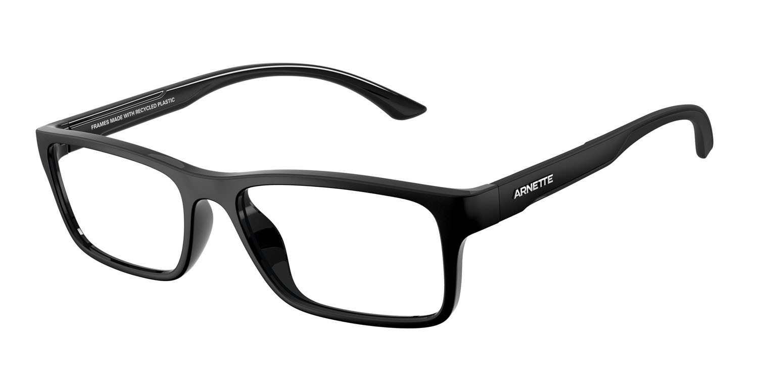 Occhiali da vista Arnette Signa AN 7275U (2900) colore black matte/shiny forma rettangolare lenti demo riciclato