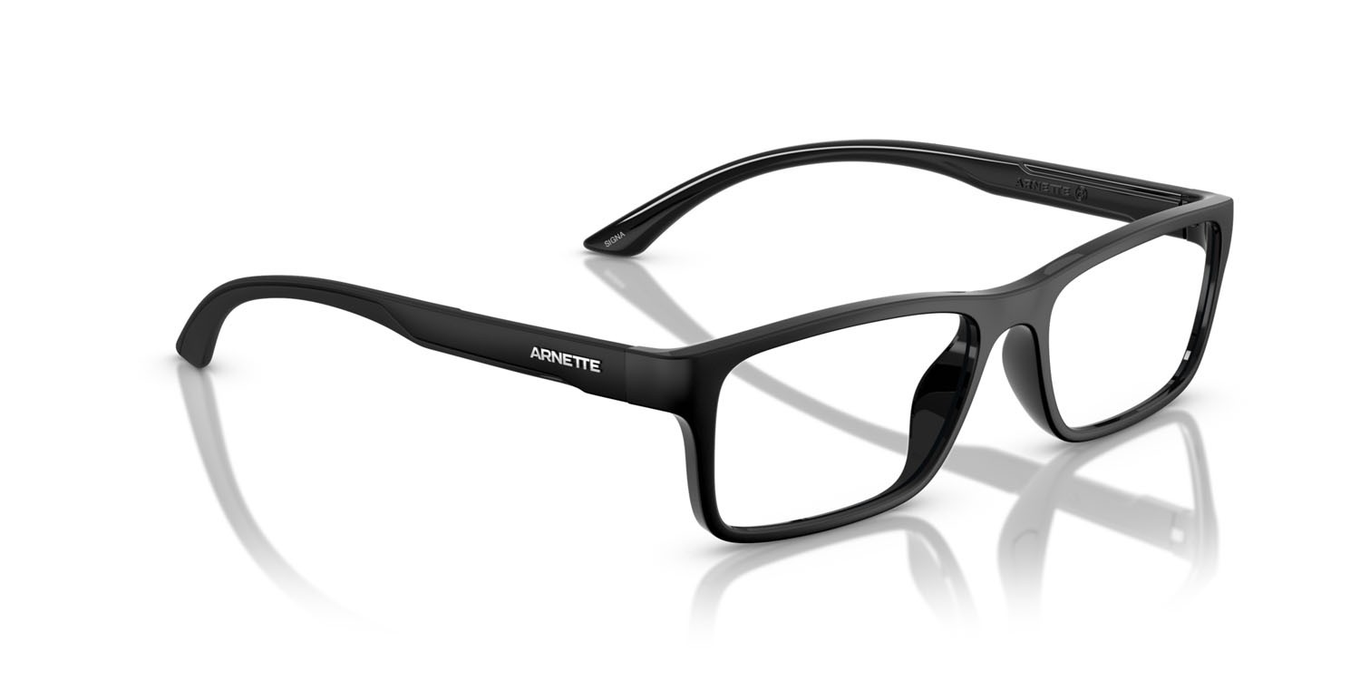 Occhiali da vista Arnette Signa AN 7275U (2900) colore black matte/shiny forma rettangolare lenti demo riciclato