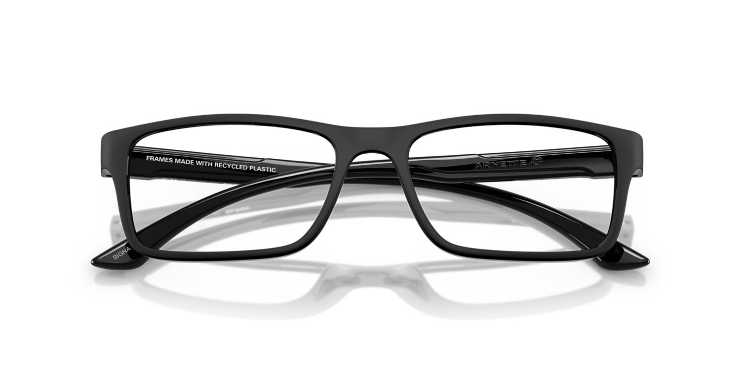 Occhiali da vista Arnette Signa AN 7275U (2900) colore black matte/shiny forma rettangolare lenti demo riciclato