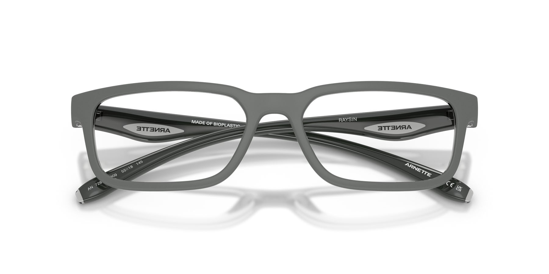 Brillen Arnette Raysin AN 7283 (3009) farbe grigio/grigio trasparente form rechteckig gläser lente demo