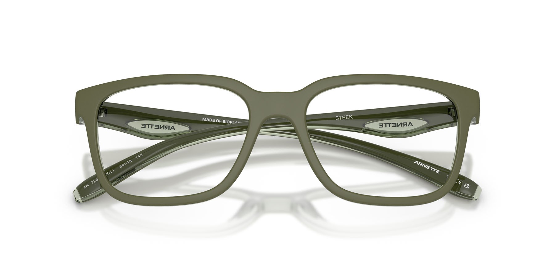 Brillen Arnette Steek AN 7284 (3011) farbe verde militare/trasparente form quadratisch gläser lente demo