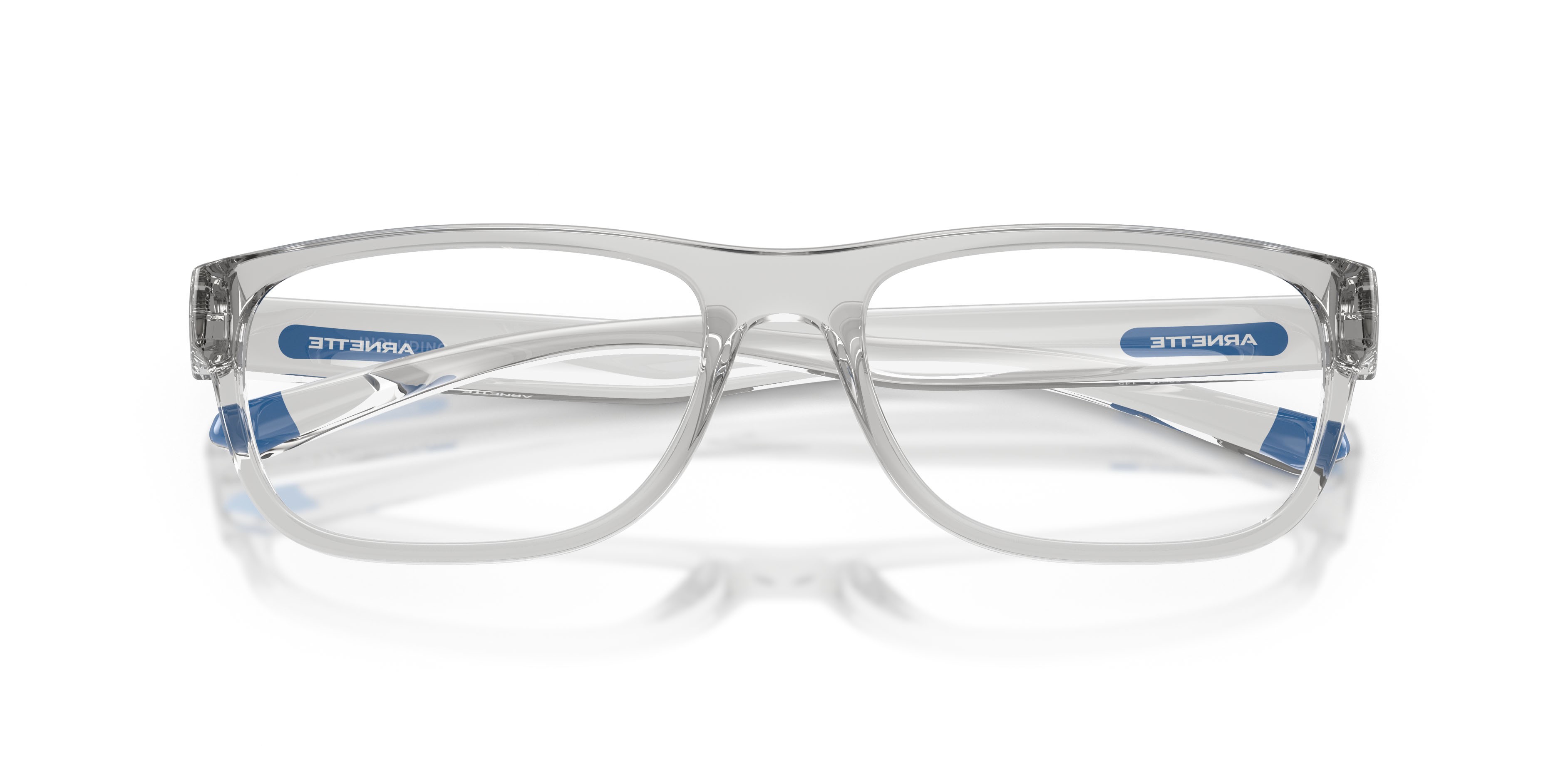 Brillen Arnette AN 7289U (2858) farbe grigio chiaro trasparente form rechteckig gläser demo riciclato