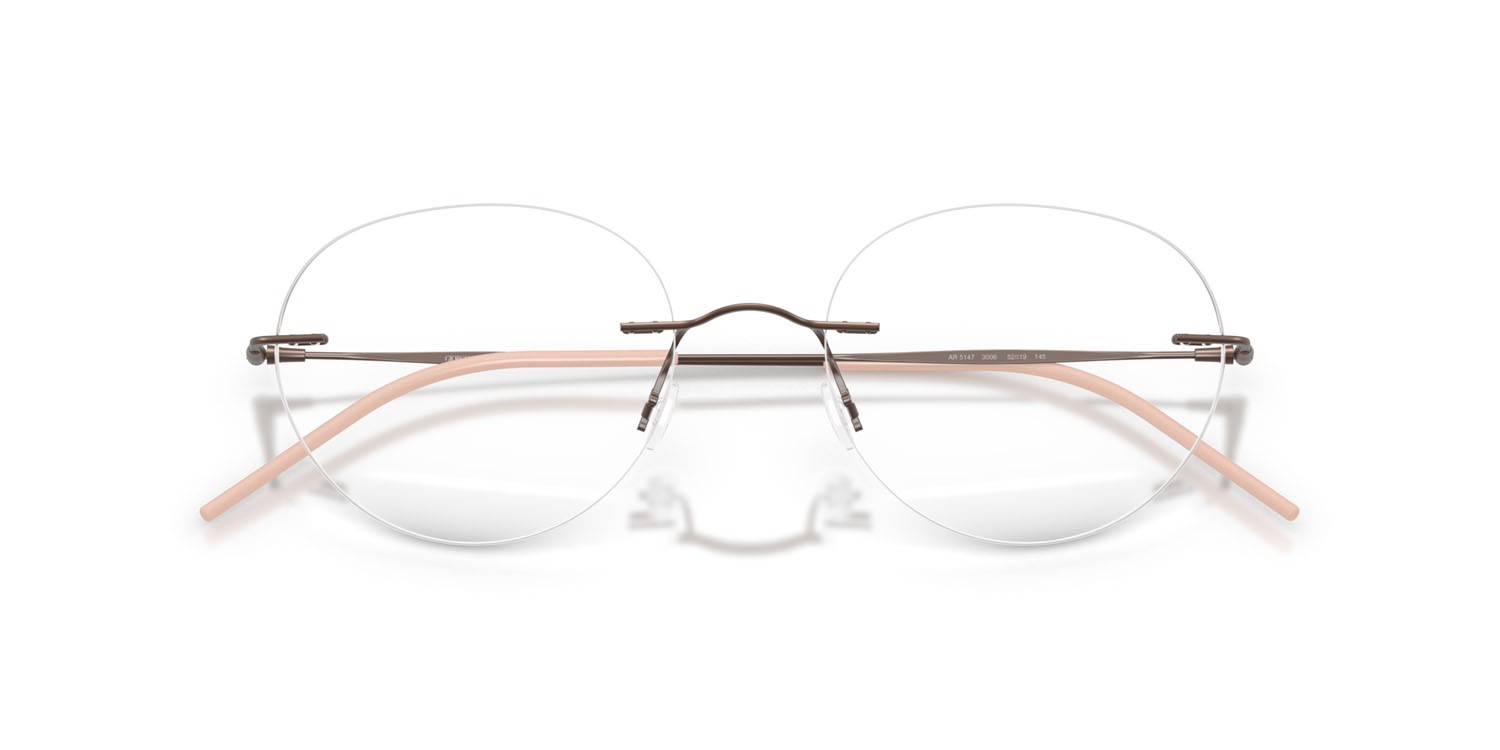 Occhiali da vista Giorgio Armani AR 5147 (3006) colore bronzo opaco forma pantos lenti lente demo