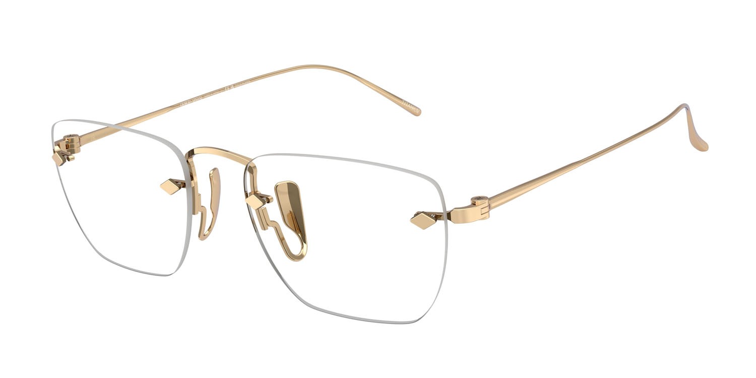 Occhiali da vista Giorgio Armani AR 5149T (3391) colore placcato oro pallido forma quadrato lenti lente demo