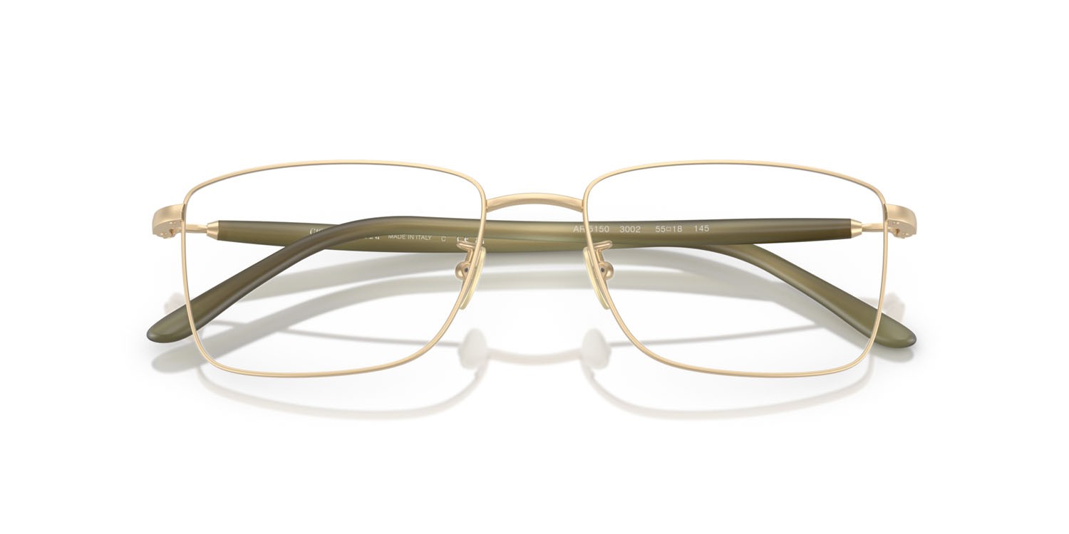 Brillen Giorgio Armani AR 5150 (3002) farbe oro pallido opaco form rechteckig gläser lente demo