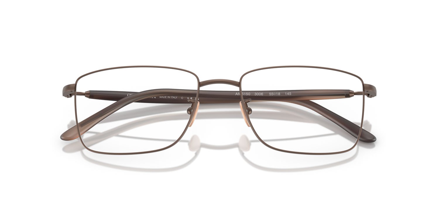 Brillen Giorgio Armani AR 5150 (3006) farbe marrone opaco form rechteckig gläser lente demo