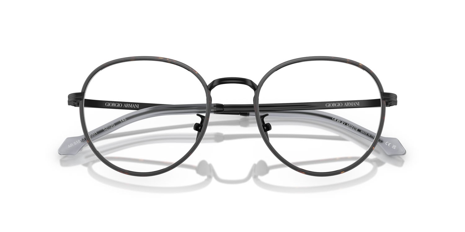 Eyeglasses Giorgio Armani AR 5151J (3001) color nero opaco shape pantos lenses lente demo