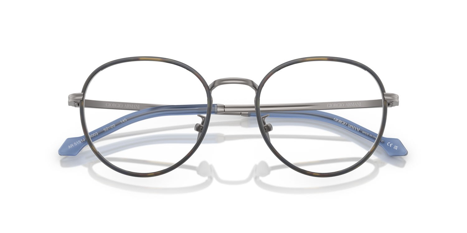 Occhiali da vista Giorgio Armani AR 5151J (3003) colore gunmetal opaco forma pantos lenti lente demo