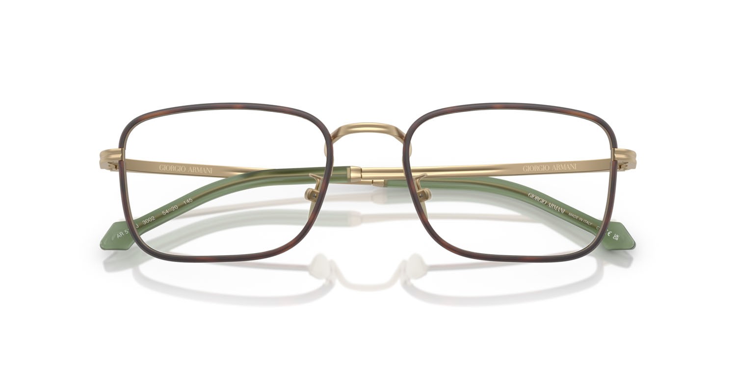 Brillen Giorgio Armani AR 5152J (3002) farbe oro pallido opaco form rechteckig gläser lente demo