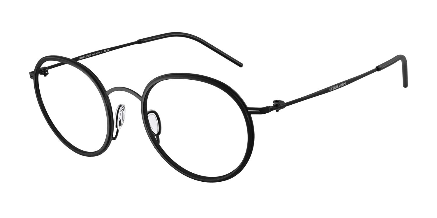 Eyeglasses Giorgio Armani AR 5155 (3001) color nero opaco shape round lenses lente demo