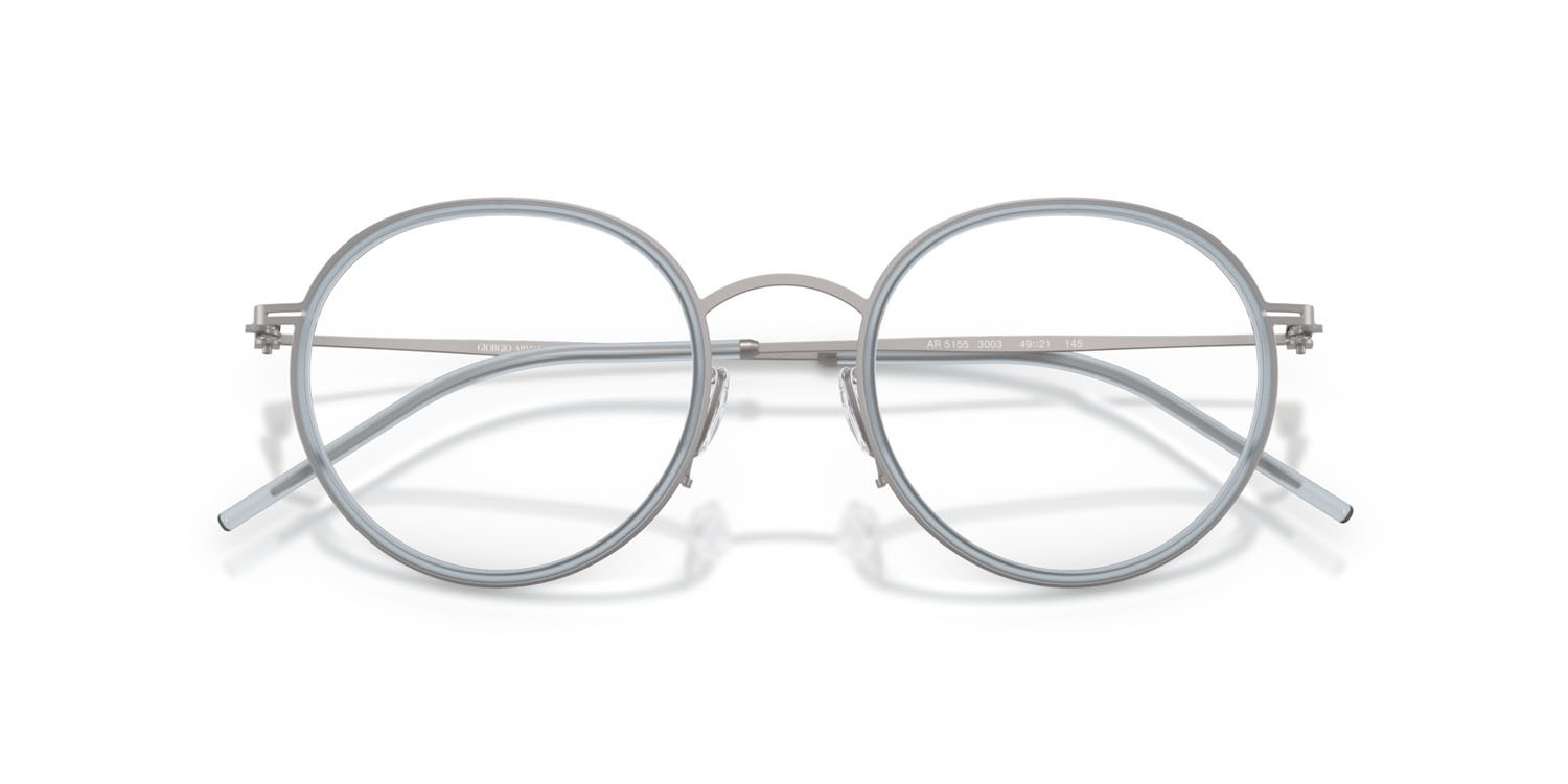 Occhiali da vista Giorgio Armani AR 5155 (3003) colore gunmetal opaco forma rotondo lenti lente demo
