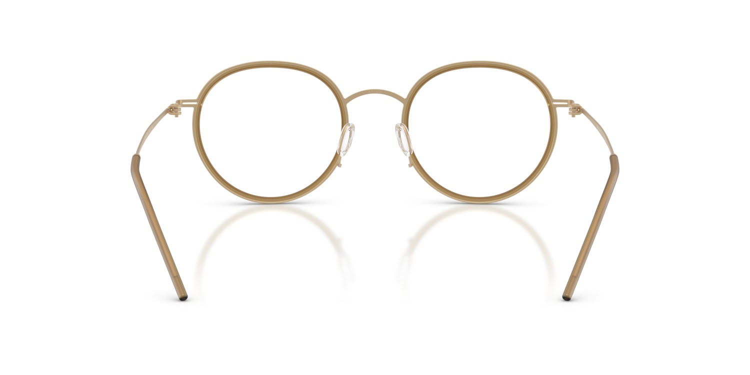 Eyeglasses Giorgio Armani AR 5155 (3395) color oro pallido opaco shape round lenses lente demo
