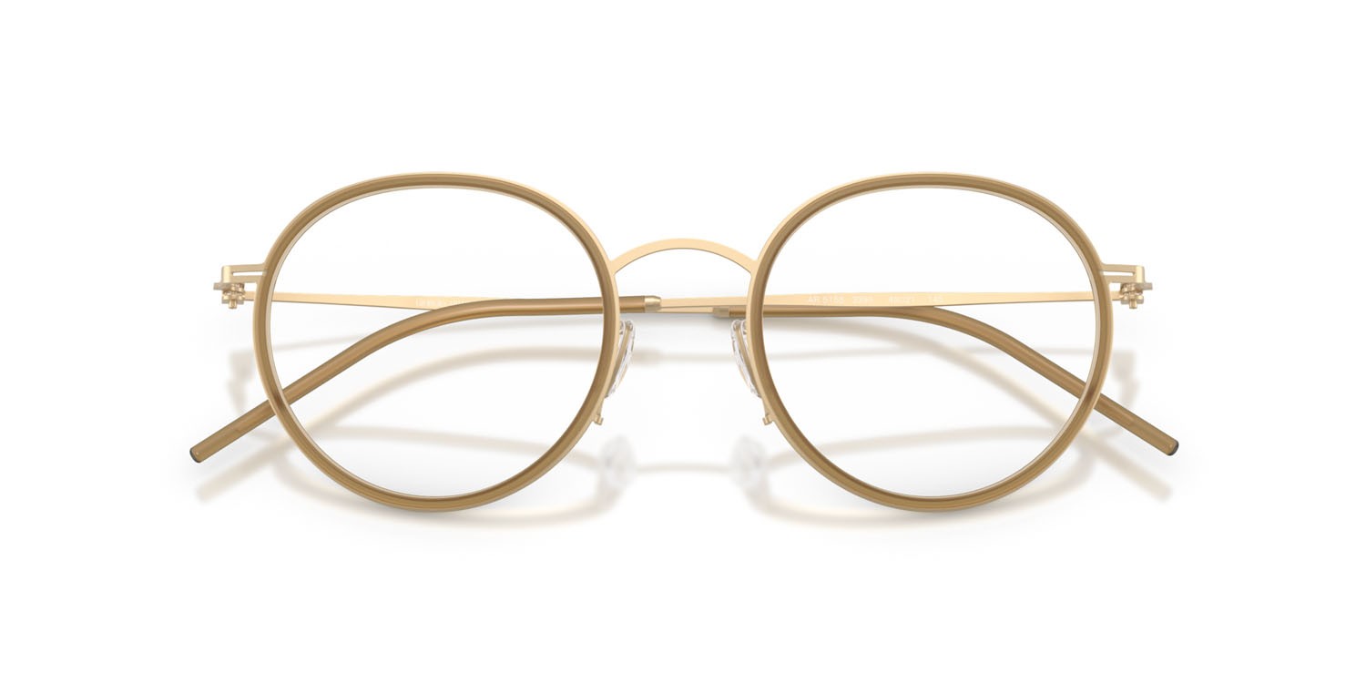 Eyeglasses Giorgio Armani AR 5155 (3395) color oro pallido opaco shape round lenses lente demo