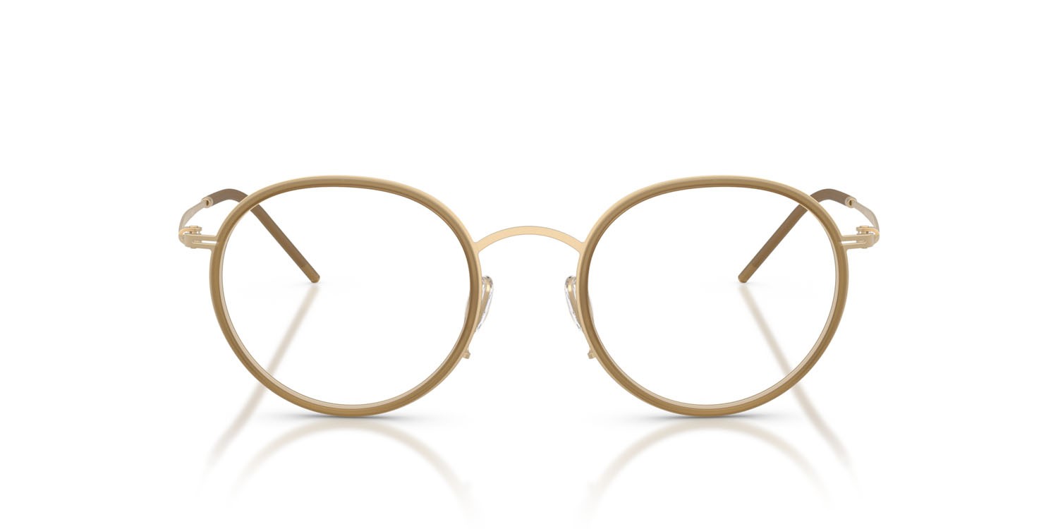 Eyeglasses Giorgio Armani AR 5155 (3395) color oro pallido opaco shape round lenses lente demo