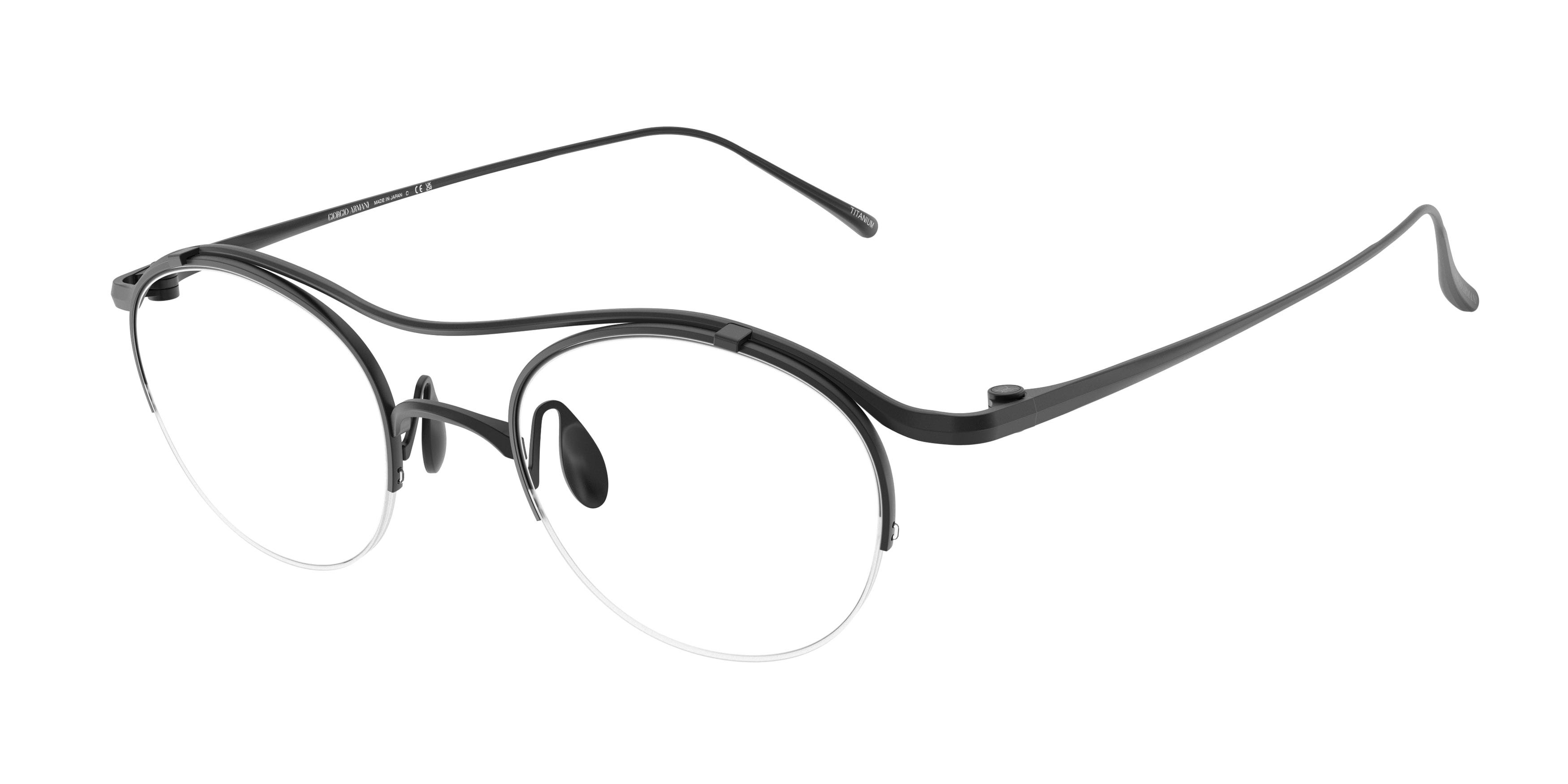 Eyeglasses Giorgio Armani AR 5158T (3404) color nero opaco shape oval lenses lente demo