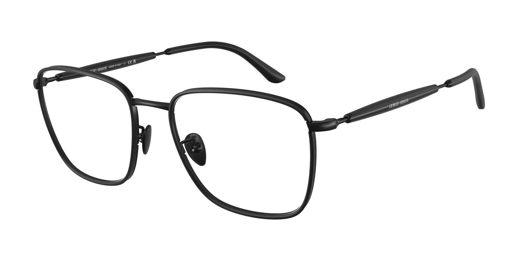 Occhiali da vista Giorgio Armani AR 5160J (3001) colore nero opaco forma quadrato lenti lente demo