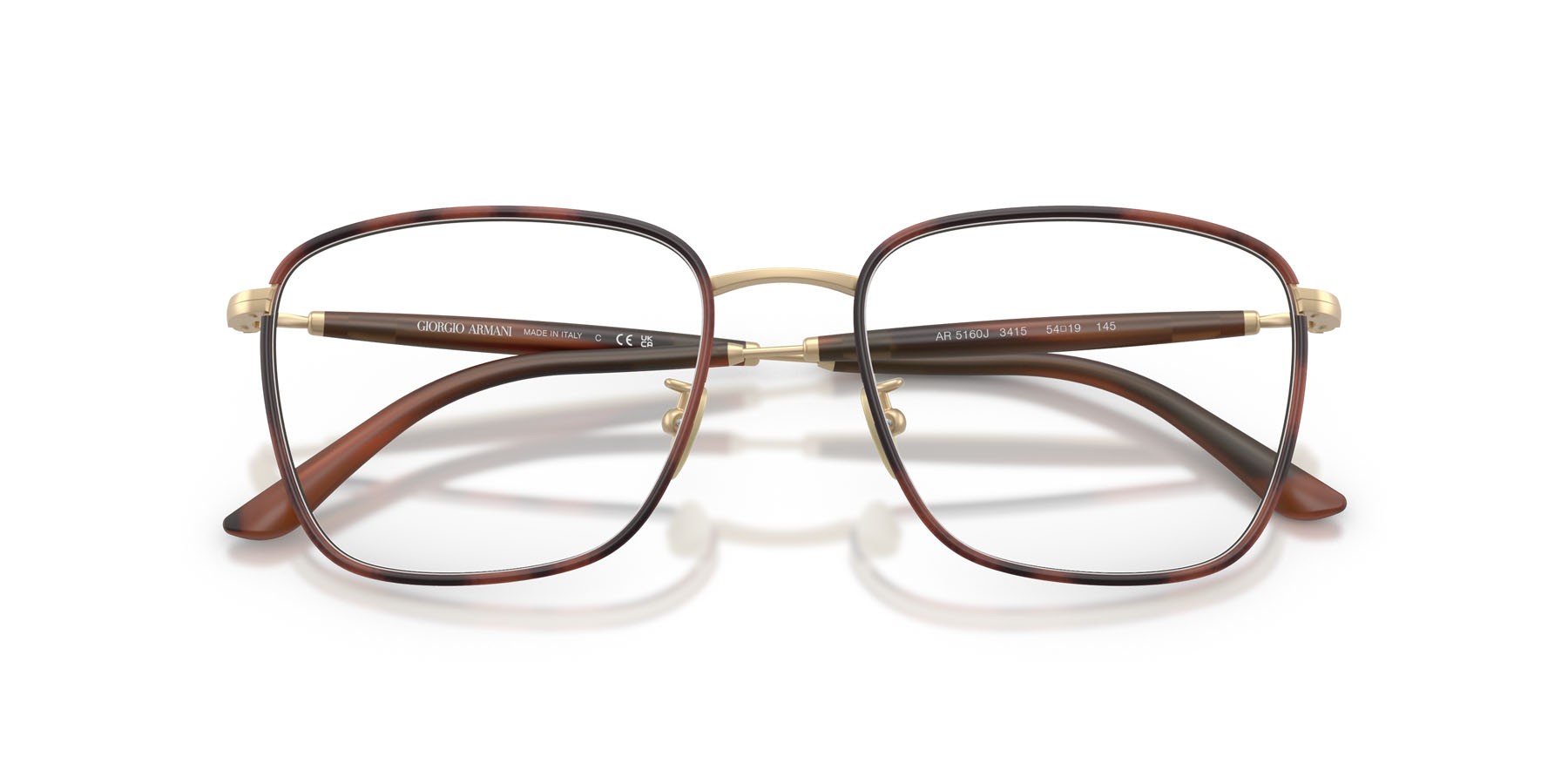 Eyeglasses Giorgio Armani AR 5160J (3415) color oro pallido opaco shape square lenses lente demo