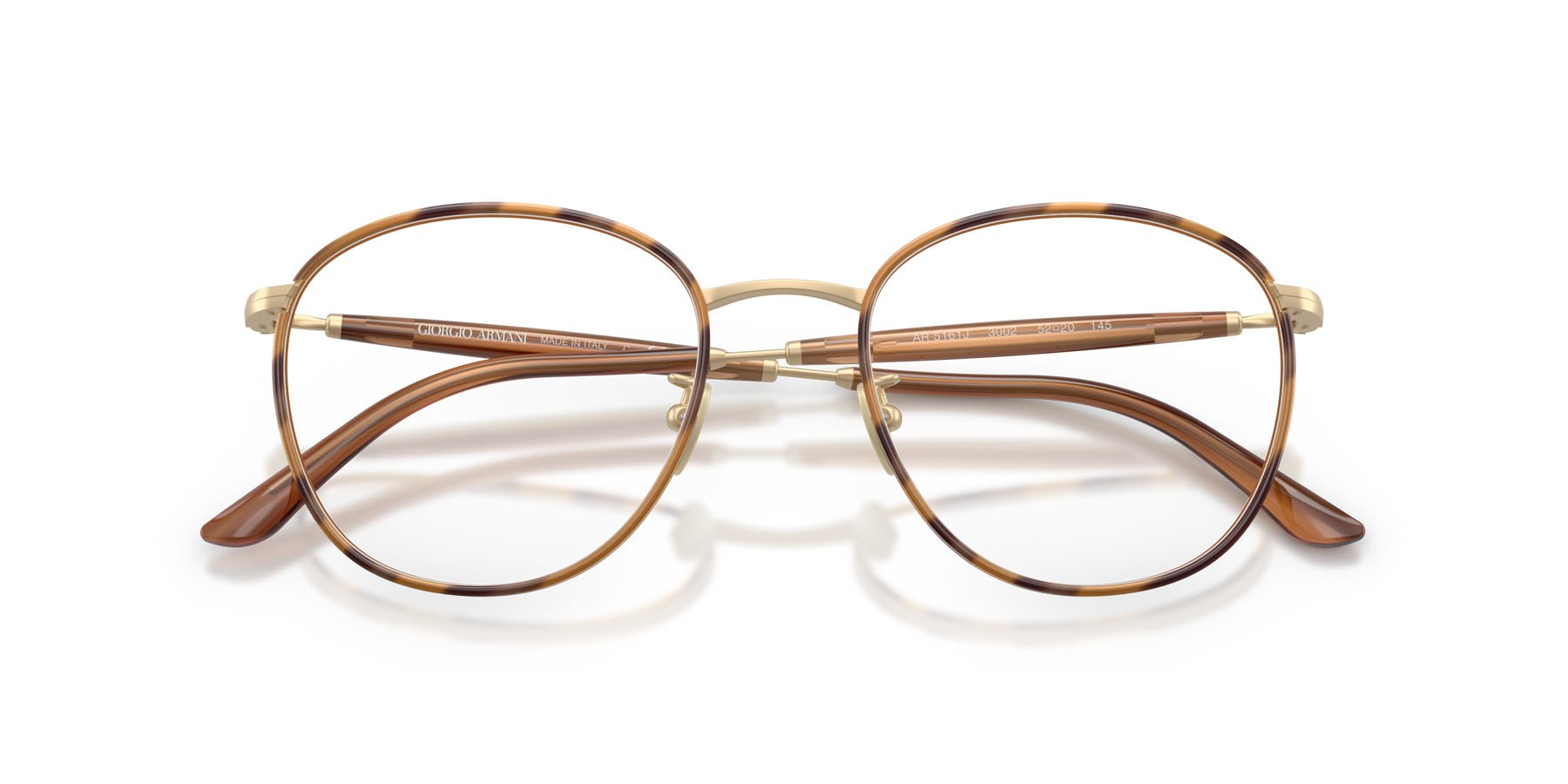 Occhiali da vista Giorgio Armani AR 5161J (3002) colore oro pallido opaco forma pantos lenti lente demo