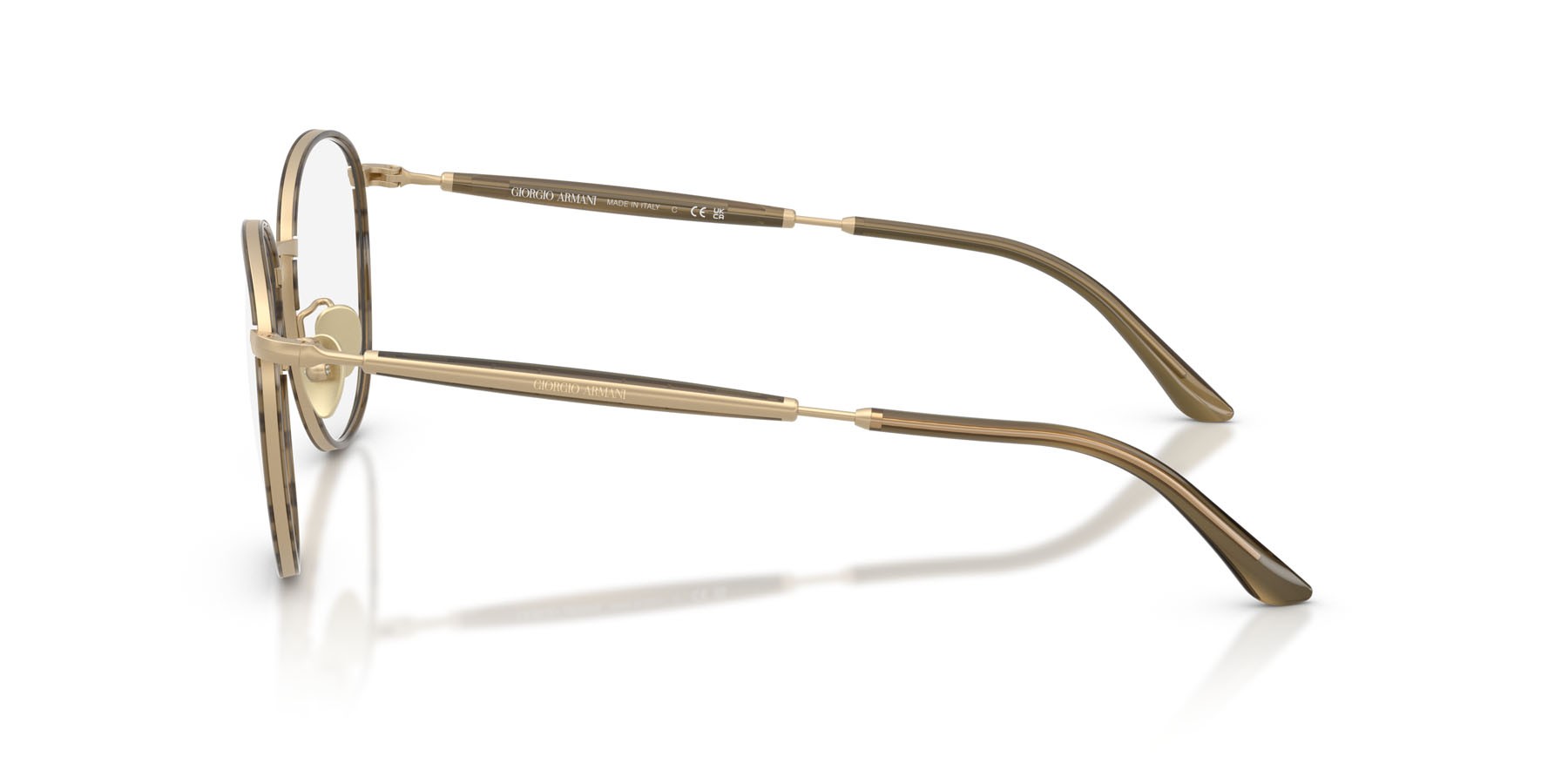 Eyeglasses Giorgio Armani AR 5161J (3417) color oro pallido opaco shape pantos lenses lente demo