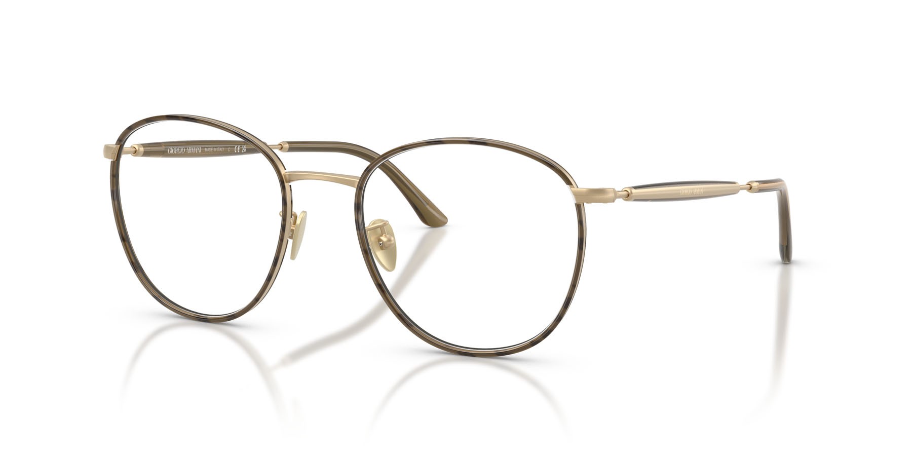 Eyeglasses Giorgio Armani AR 5161J (3417) color oro pallido opaco shape pantos lenses lente demo