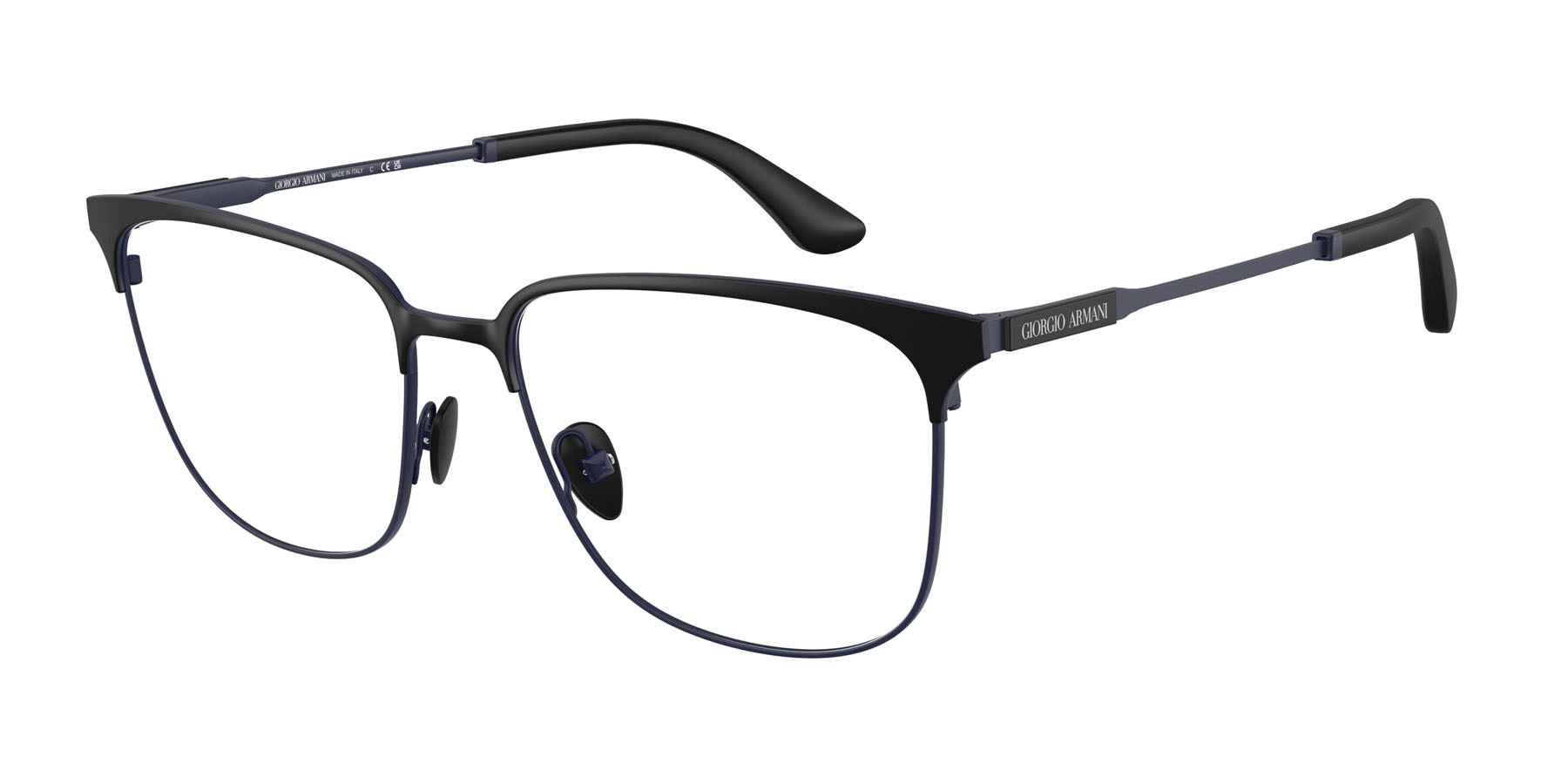 Occhiali da vista Giorgio Armani AR 5163 (3419) colore nero opaco forma quadrato lenti lente demo
