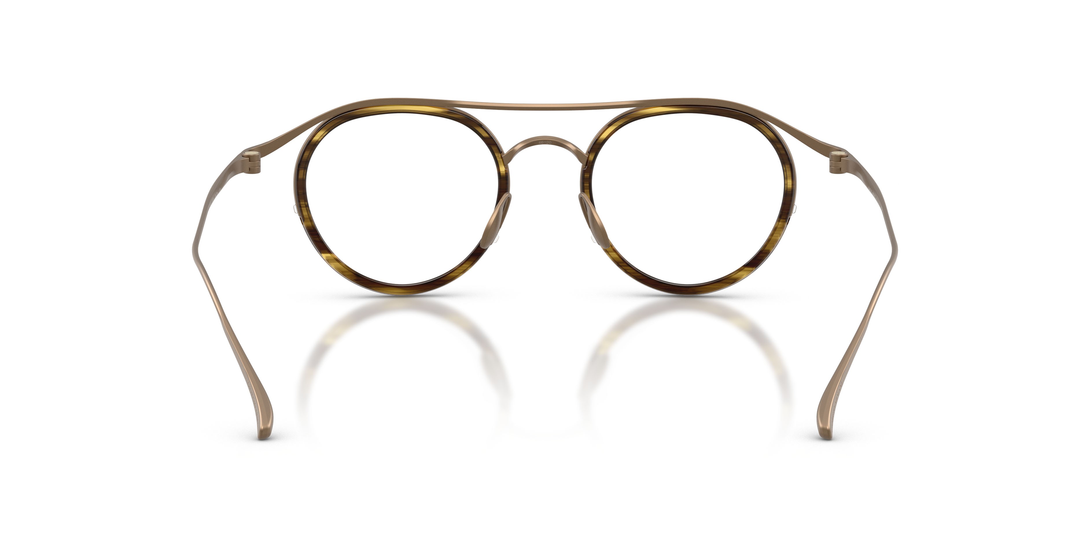 Eyeglasses Giorgio Armani AR 5166T (3429) color oro pallido opaco shape pantos lenses lente demo