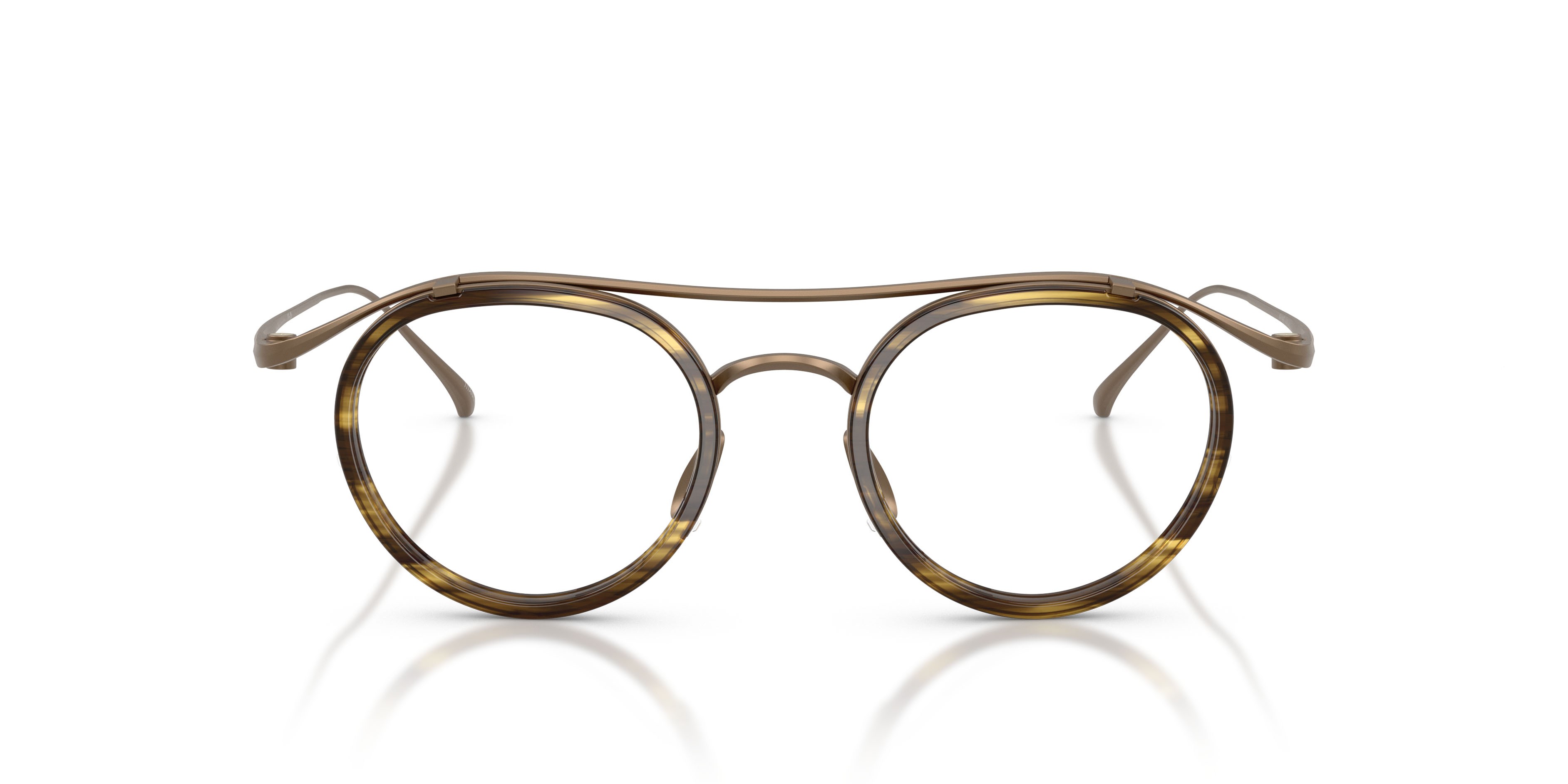 Eyeglasses Giorgio Armani AR 5166T (3429) color oro pallido opaco shape pantos lenses lente demo