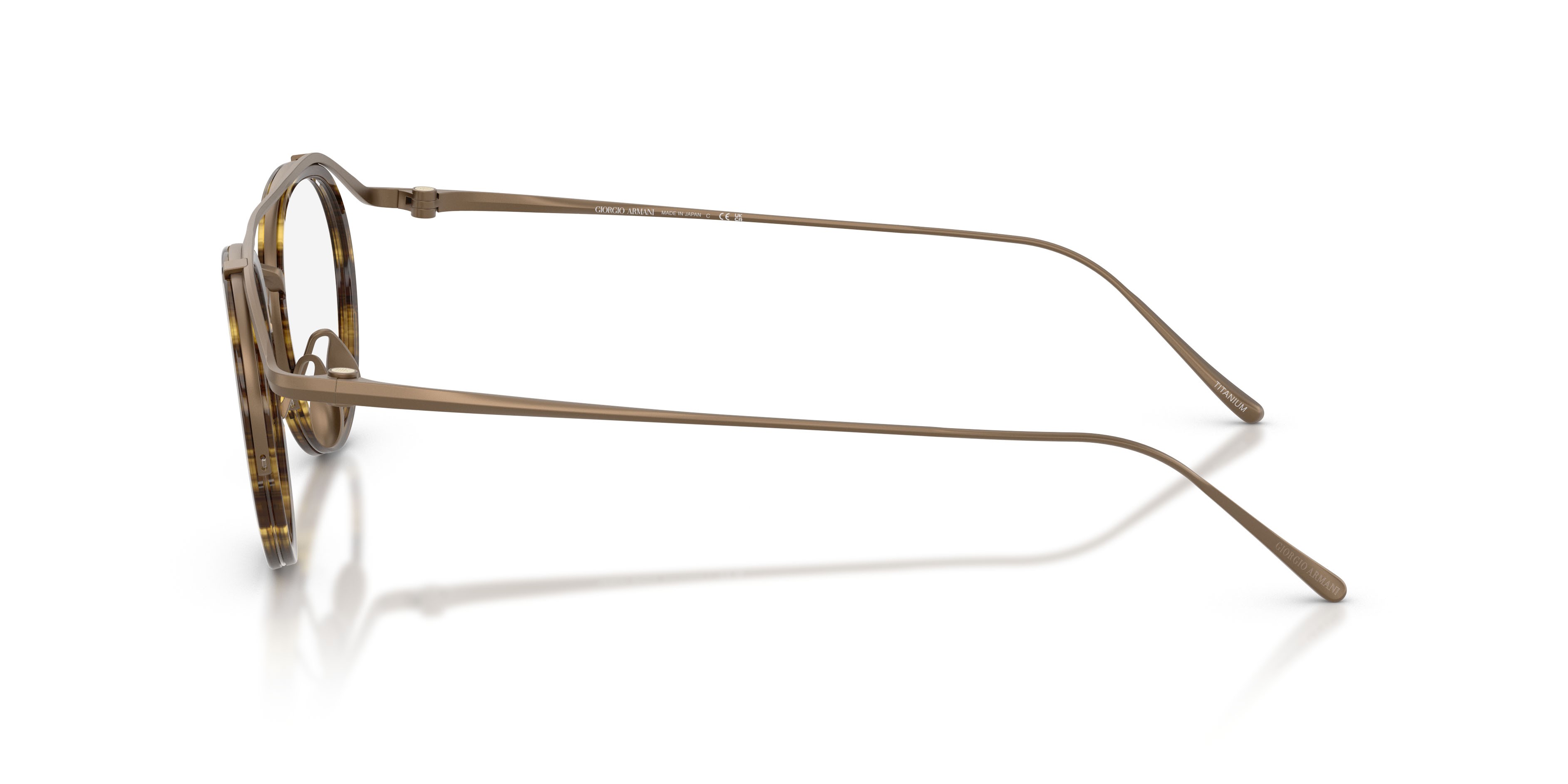 Eyeglasses Giorgio Armani AR 5166T (3429) color oro pallido opaco shape pantos lenses lente demo