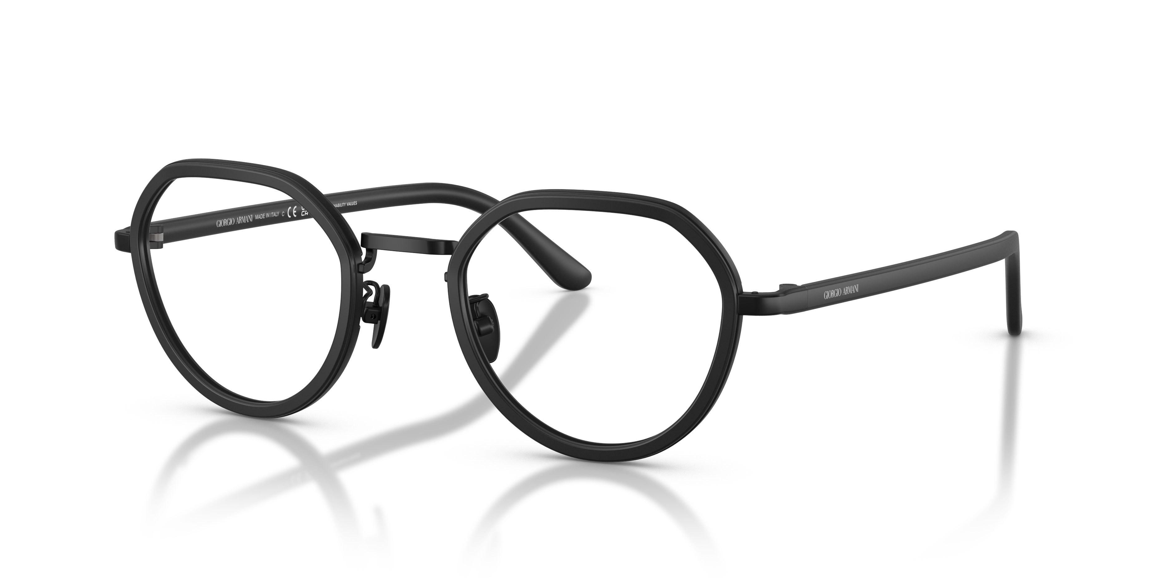 Eyeglasses Giorgio Armani AR 5167 (3001) color nero opaco shape round lenses lente demo