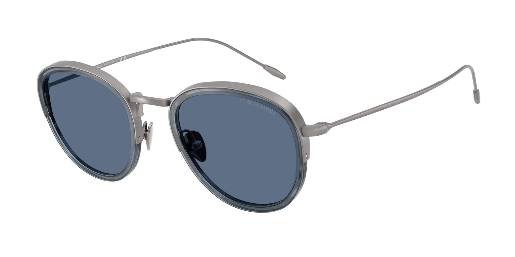 Occhiali da sole Giorgio Armani AR 6068 (300380) colore gunmetal forma rotondo lenti blu scuro