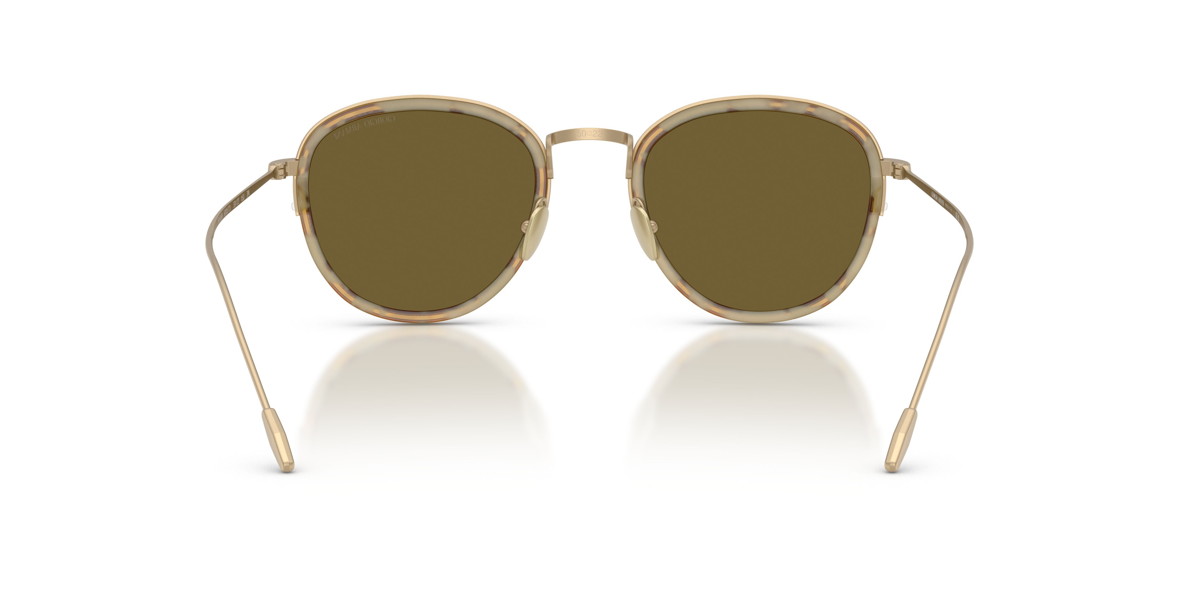 Occhiali da sole Giorgio Armani AR 6068 (630073) colore oro pallido opaco forma rotondo lenti marrone scuro