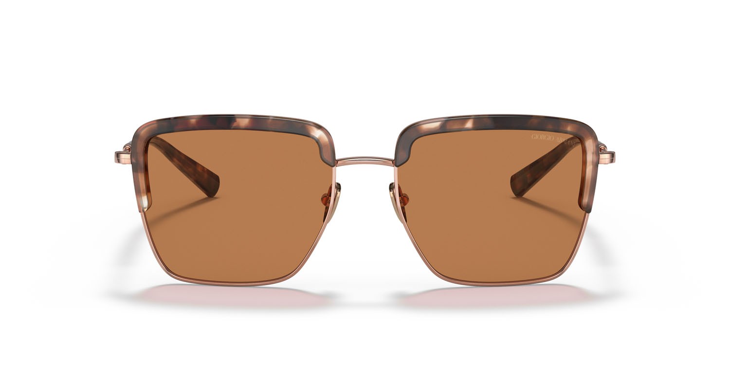 Sonnenbrillen Giorgio Armani AR 6126 (301173) farbe oro rose/tartarugato form quadratisch gläser marrone