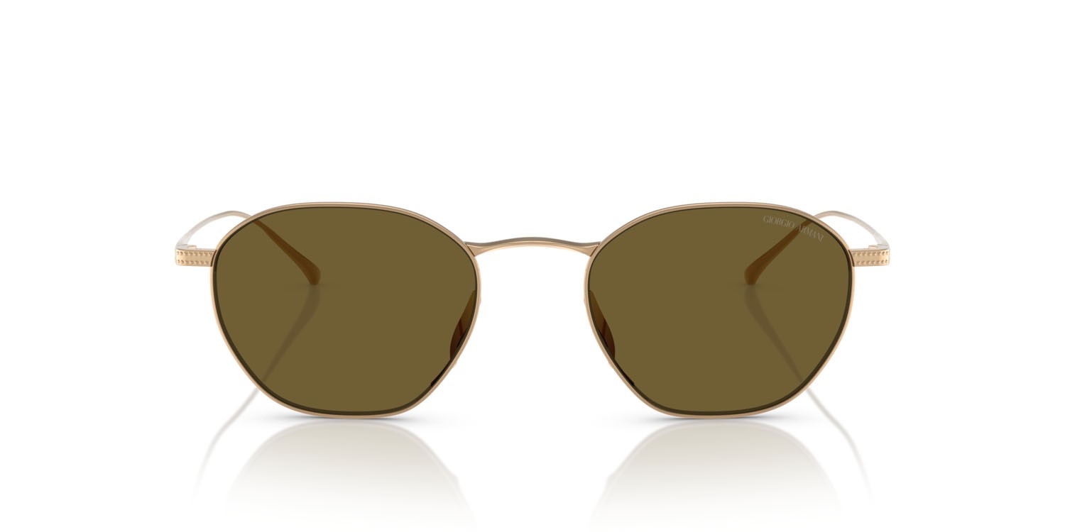 Sunglasses Giorgio Armani AR 6160T (338673) color oro rose shape square lenses marrone scuro