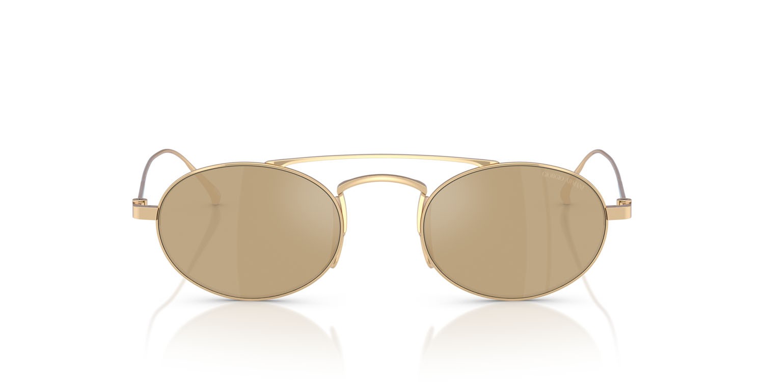 Sunglasses Giorgio Armani AR 6161T (30130W) color placcato oro pallido shape oval lenses clear mirror real yellow gold