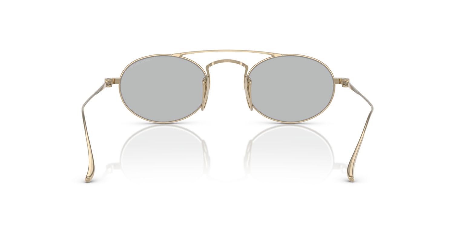 Sunglasses Giorgio Armani AR 6161T (338487) color oro pallido shape oval lenses grigio chiaro