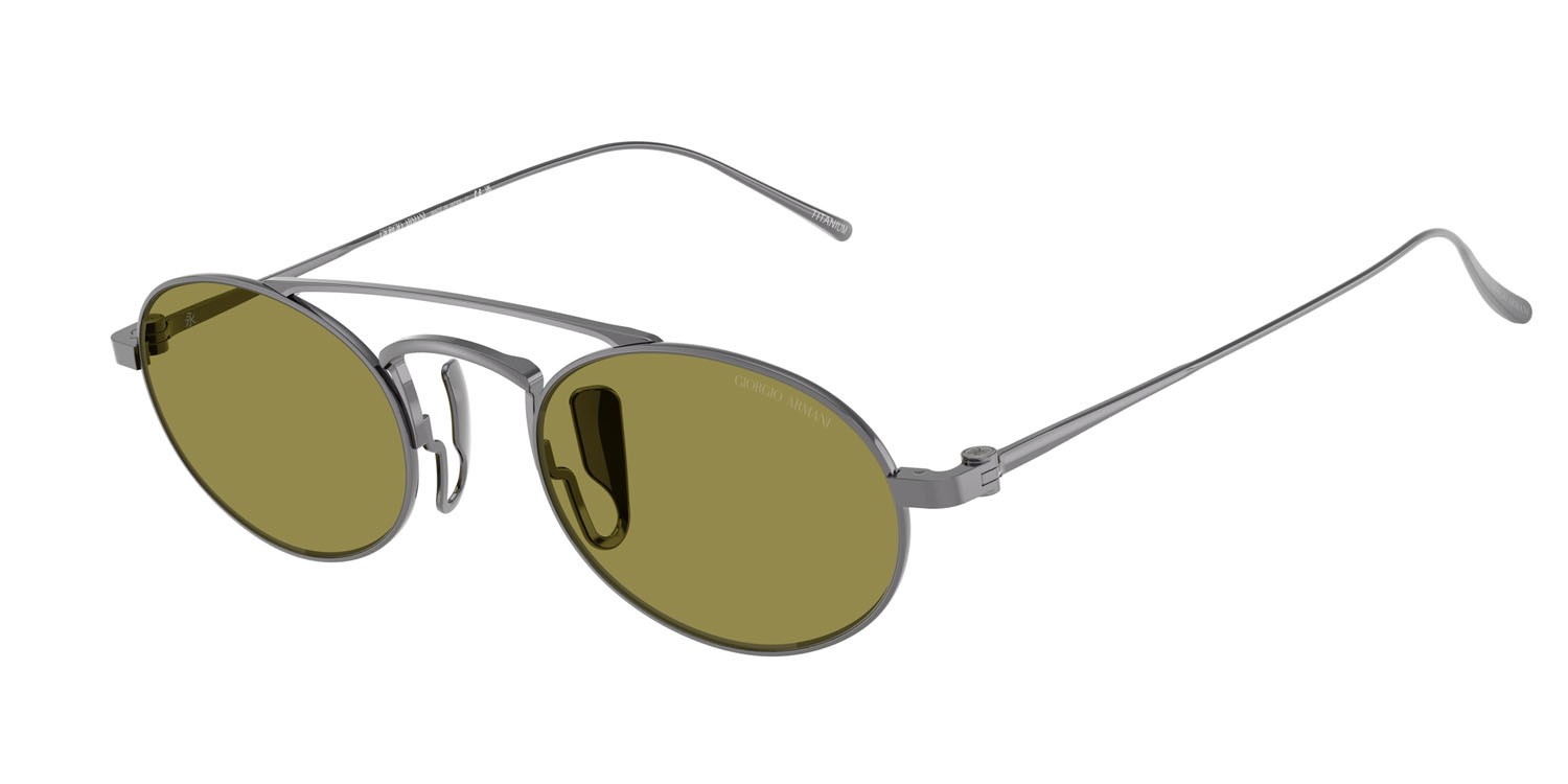 Sunglasses Giorgio Armani AR 6161T (3385/2) color gunmetal shape oval lenses verde