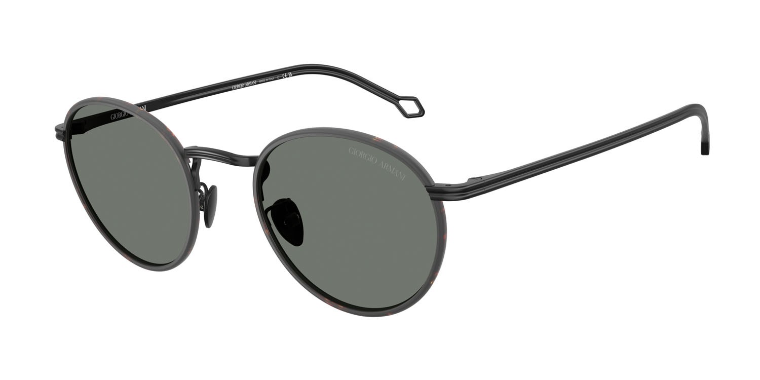 Occhiali da sole Giorgio Armani AR 6163J (300111) colore nero opaco forma rotondo lenti grigio