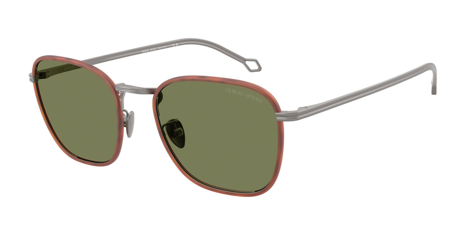 Sunglasses Giorgio Armani AR 6164J (30032A) color gunmetal opaco shape square lenses verde
